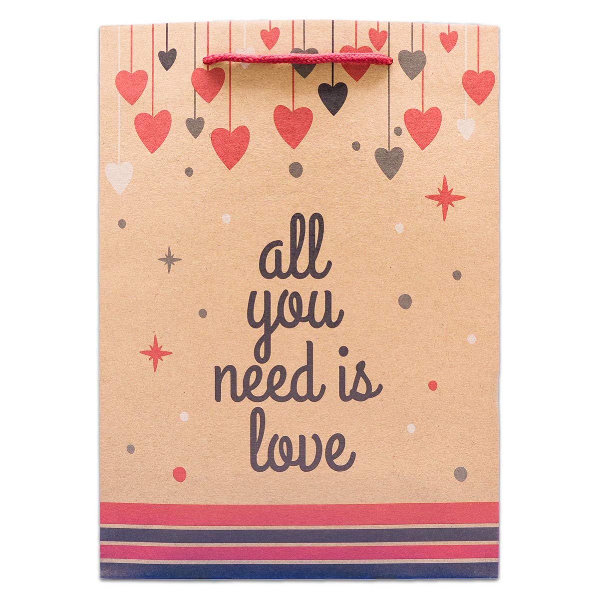 All You Need is Love Kraft Paper Shopping Gift Bags