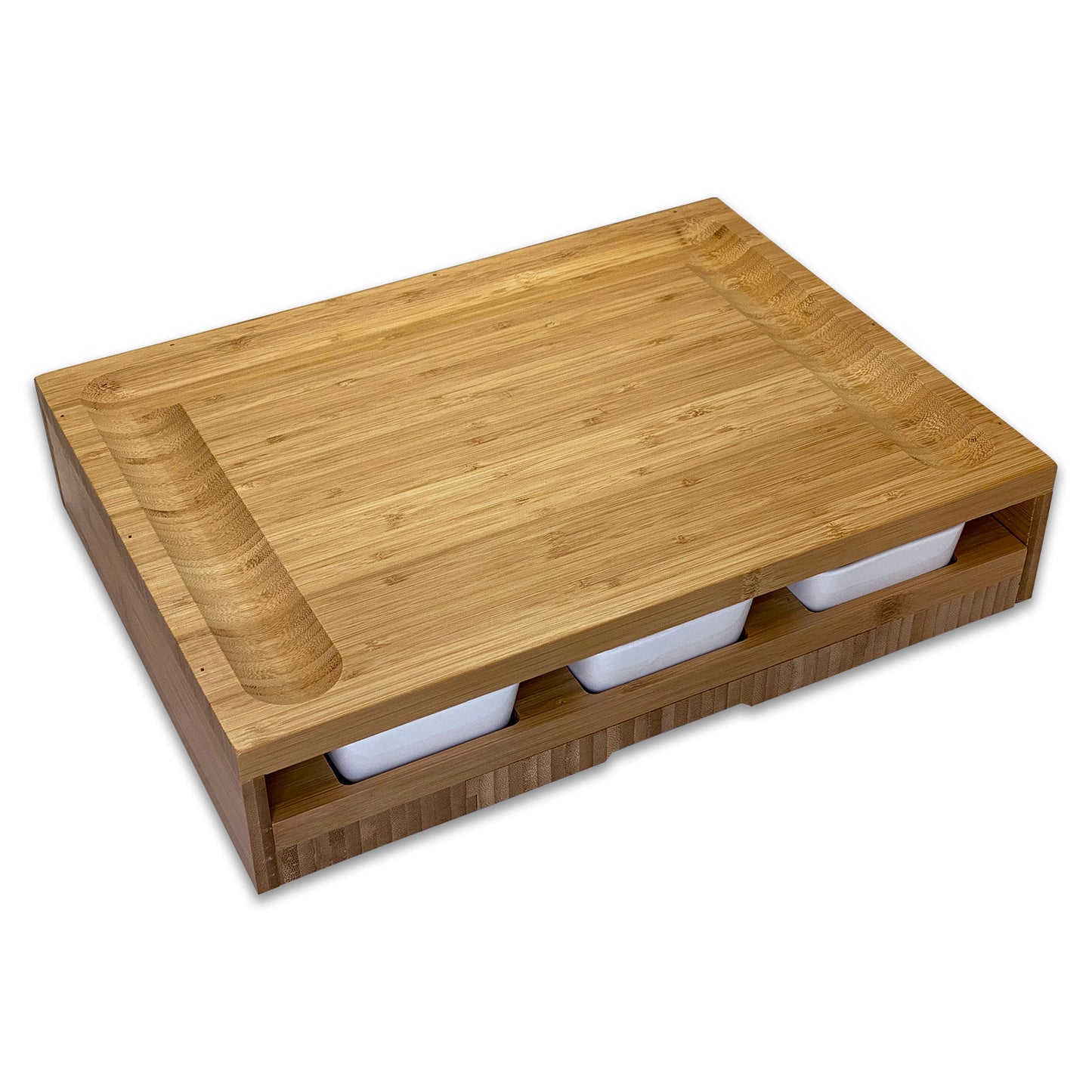 16" x 12" Natural Bamboo Charcuterie Board 8-Piece Set