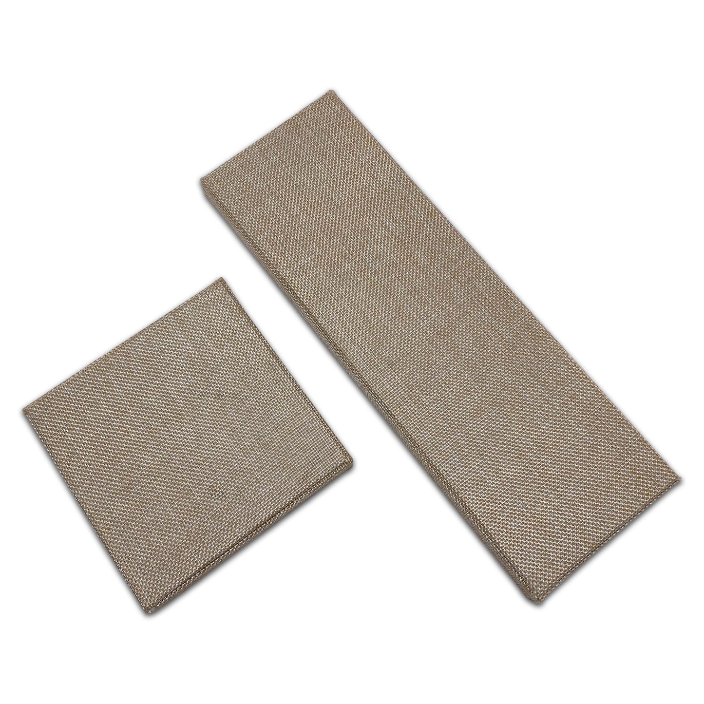 Beige Burlap Jewelry Display Flat Stands