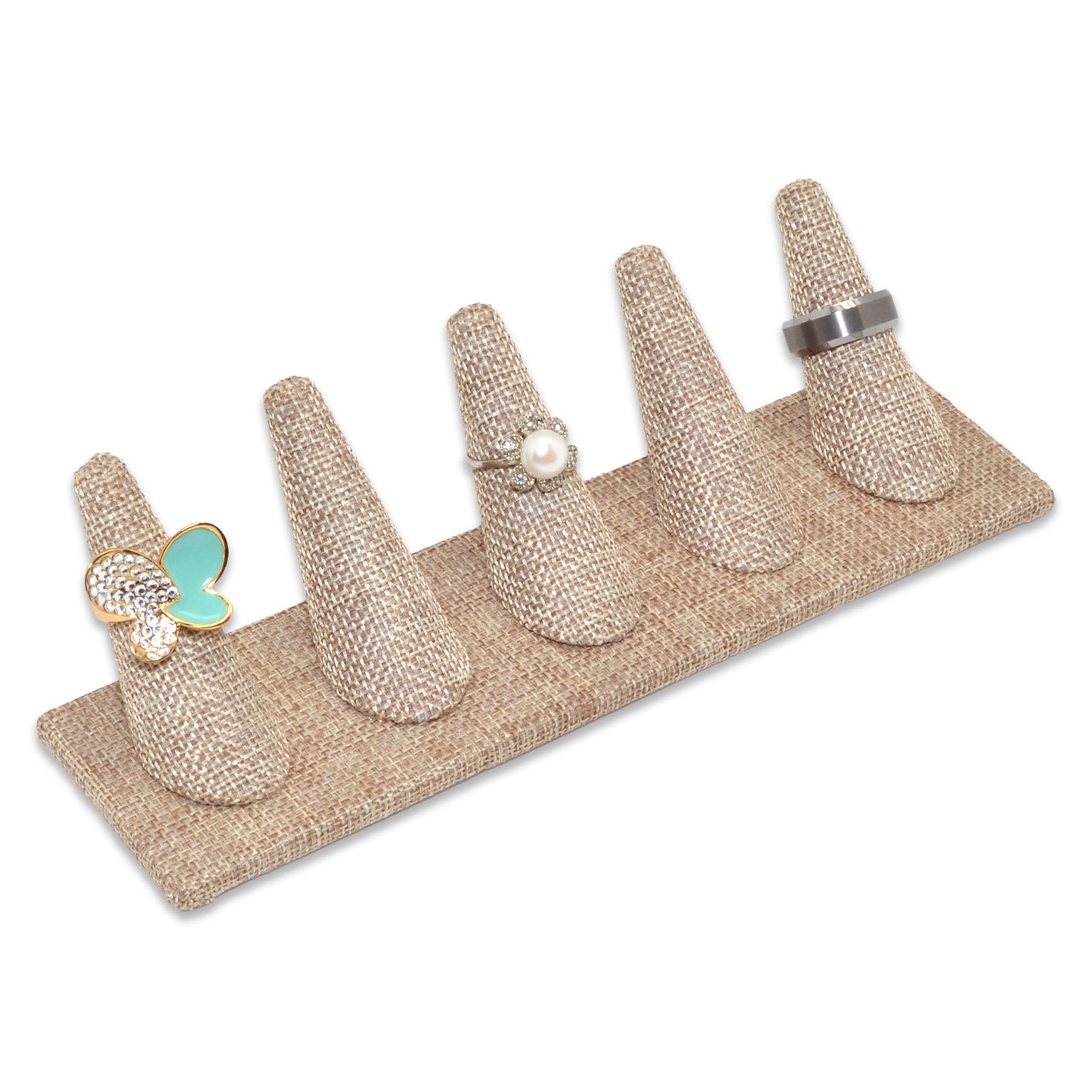 Linen Burlap Straight 5 Finger Display