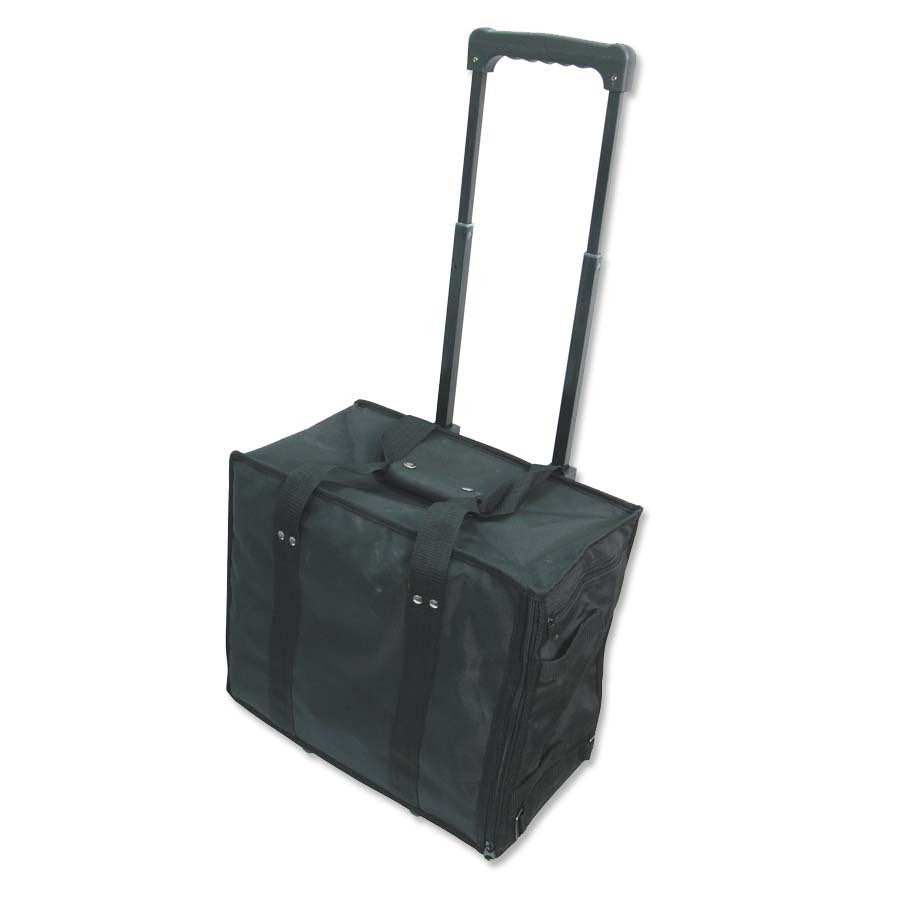 Black Collapsible Jewelry Tray Rolling Carrying Case with Handle