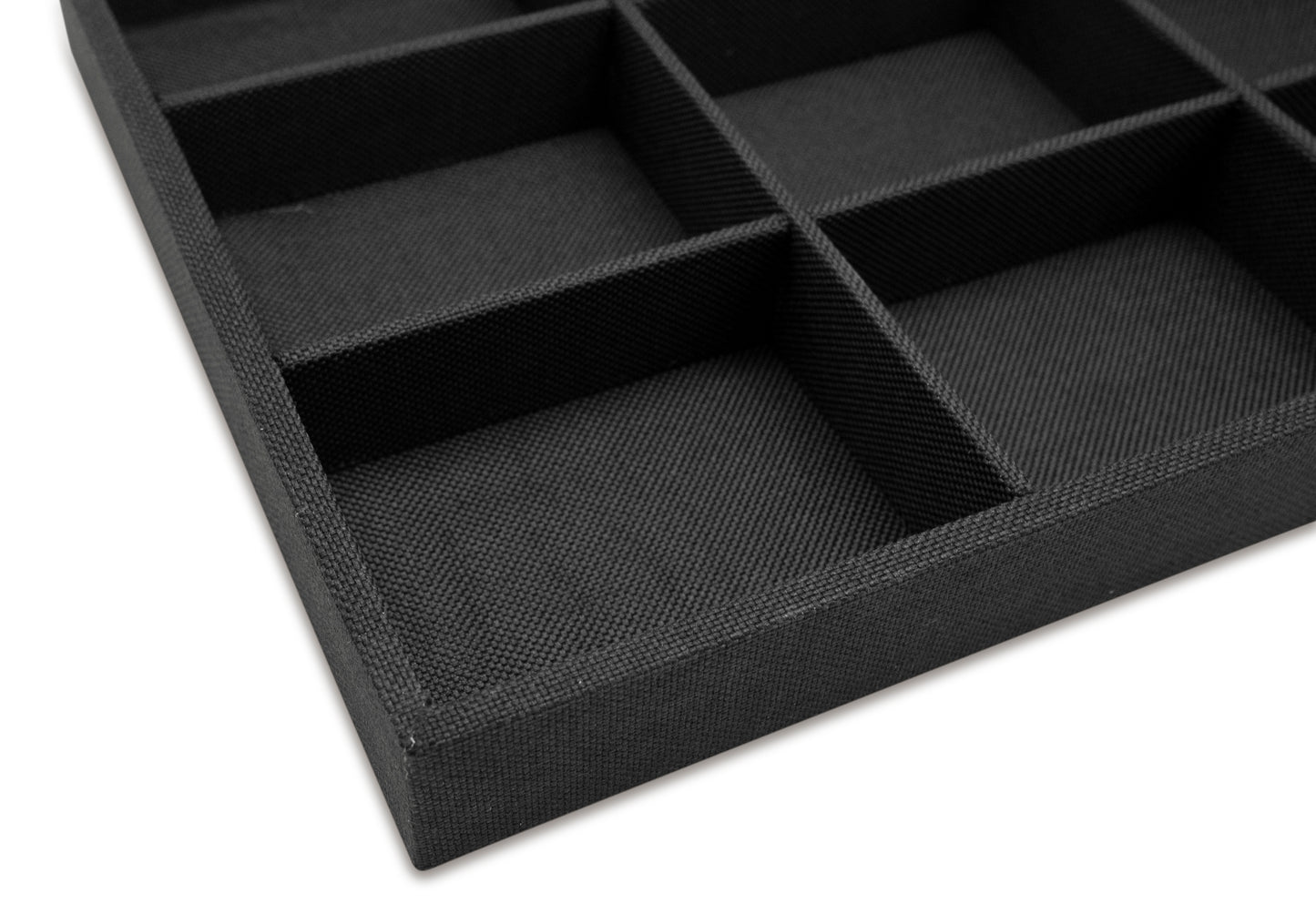 Black Linen 12 Compartment Stackable Jewelry Tray