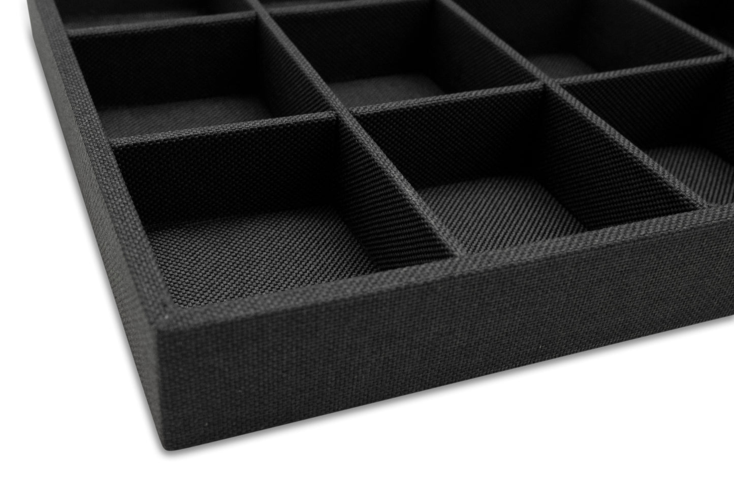 Black Linen 18 Compartment Stackable Jewelry Tray