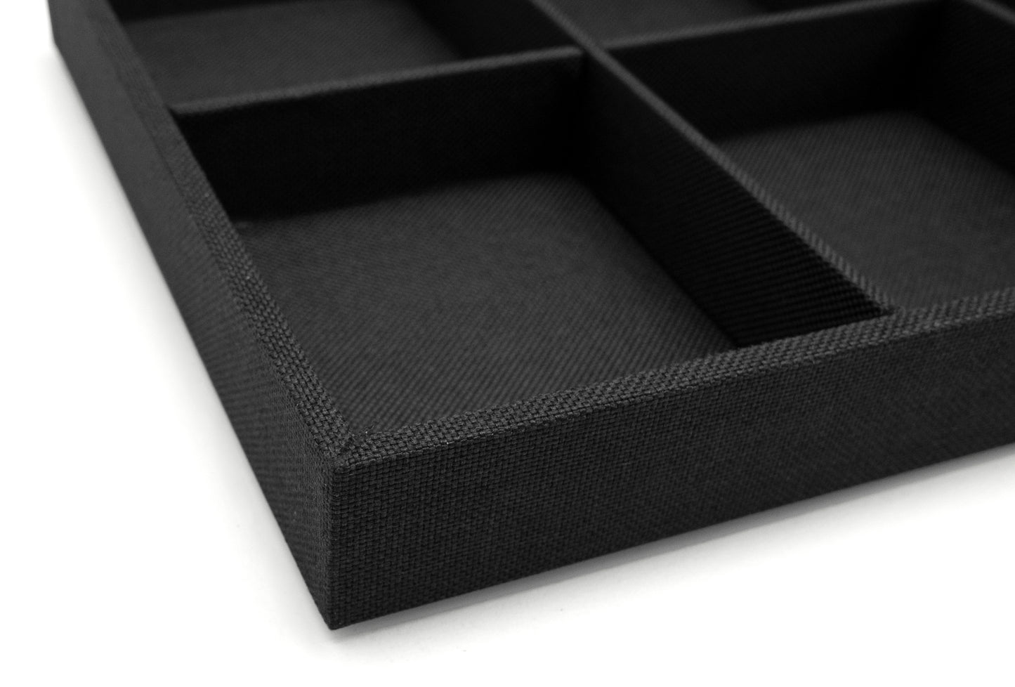 Black Linen 8 Compartment Stackable Jewelry Display Tray
