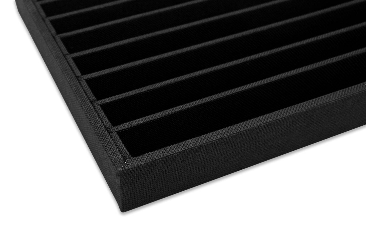 Black Linen 9 Row Compartment Jewelry Display Tray
