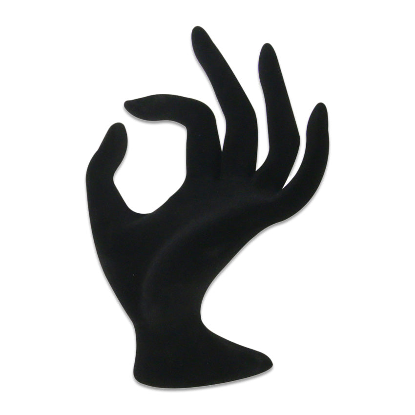 Black Velvet Open Hand Display Stand For Jewelry