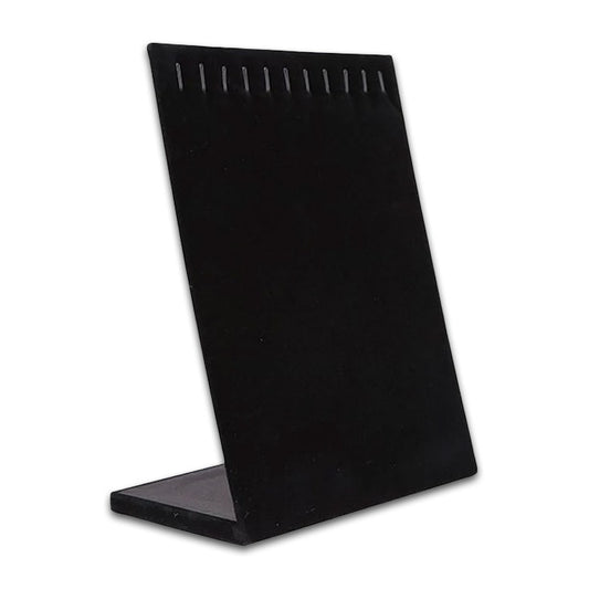 Black Velvet Self-Standing Jewelry Display with 11 Hooks