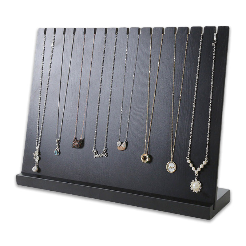 Black Wood Necklace Display Stand