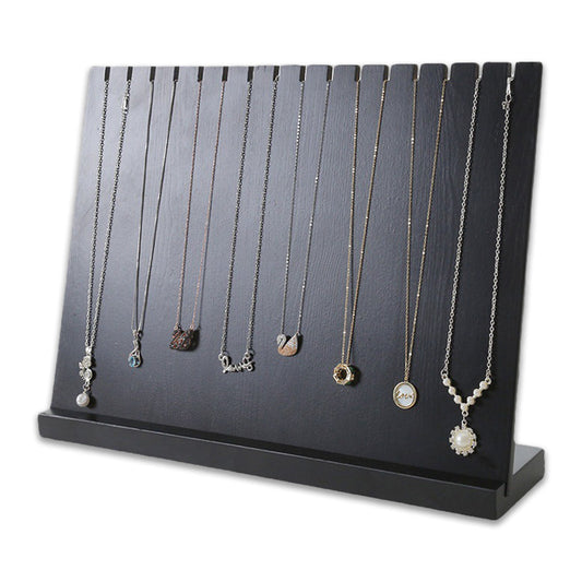 Black Wood Necklace Display Stand