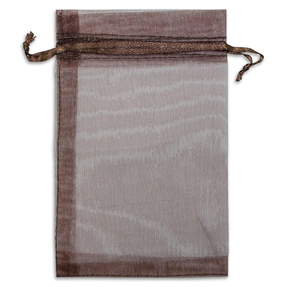Brown Organza Drawstring Pouches