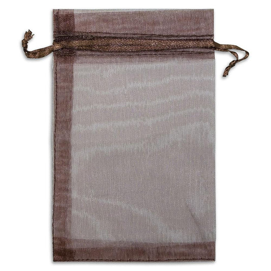 Brown Organza Drawstring Pouches