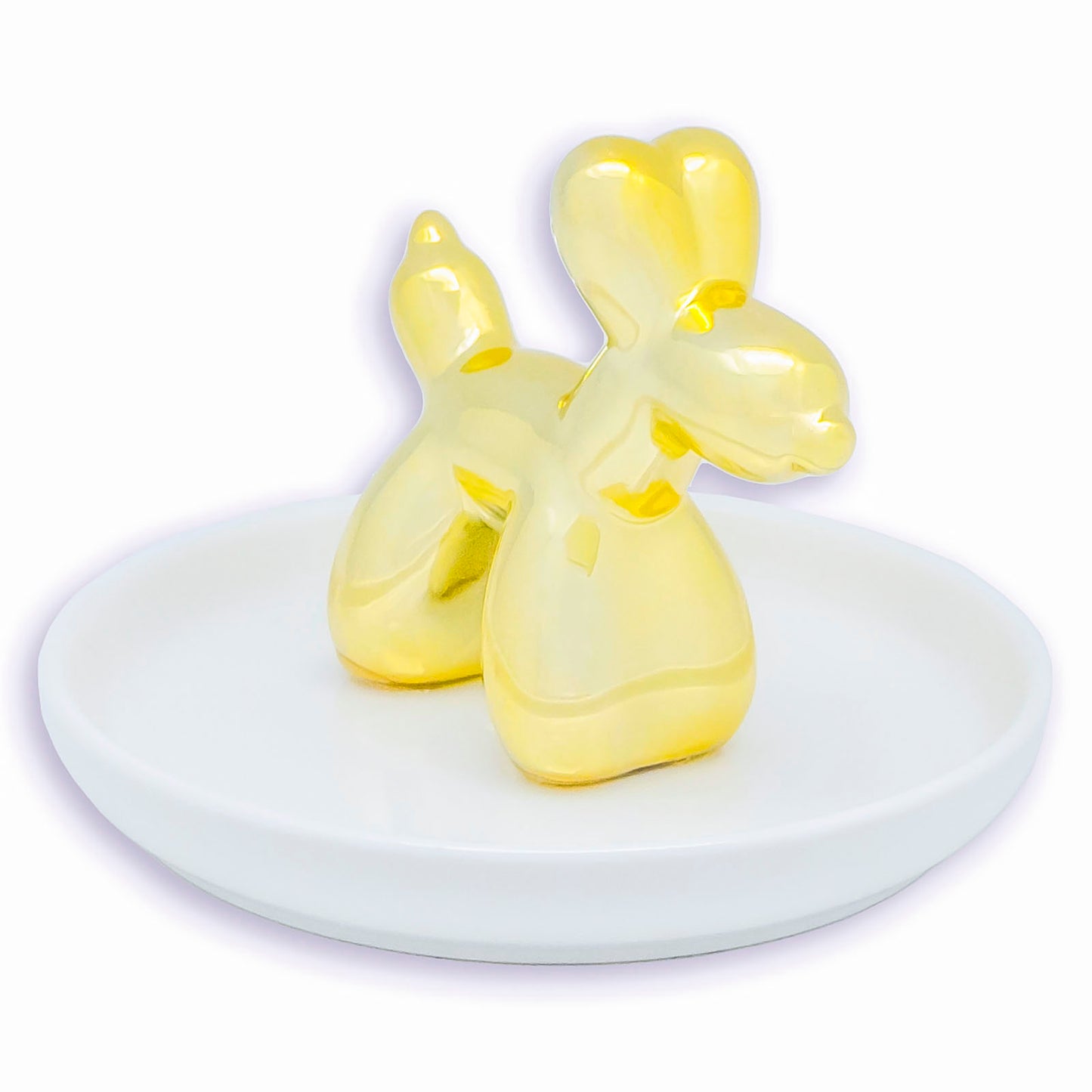 Ceramic Gold Balloon Dog Jewelry Dish