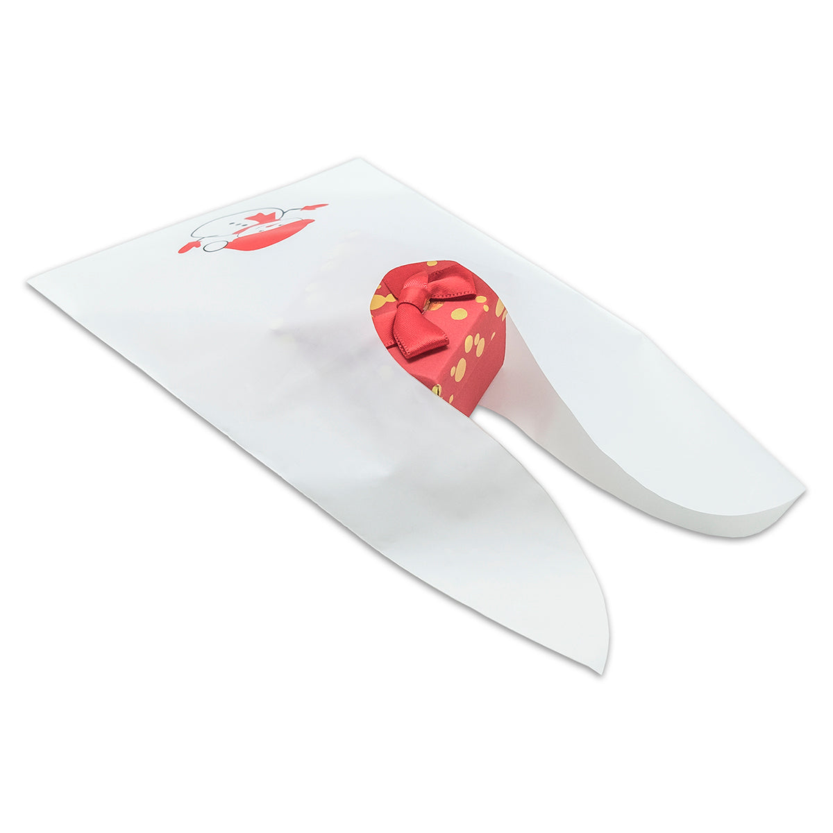 Christmas Snowman Flap-Tie White Plastic Gift Bags