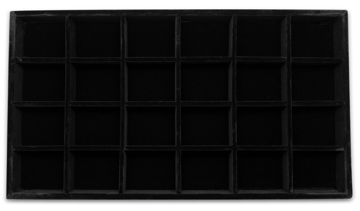 Deluxe Black Velvet 24 Compartment Stackable Jewelry Tray