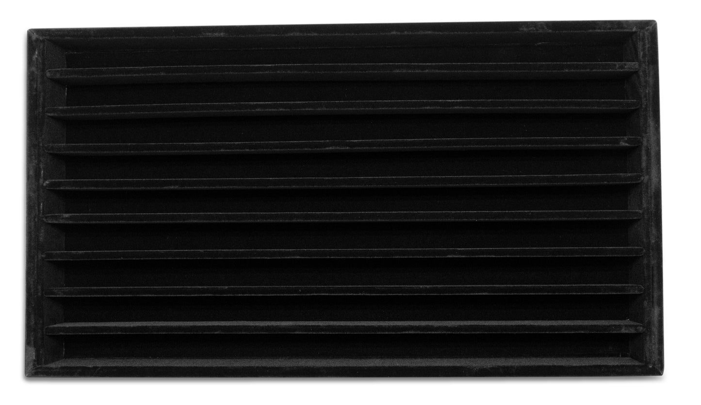 Deluxe Black Velvet 9 Row Compartment Jewelry Display Tray