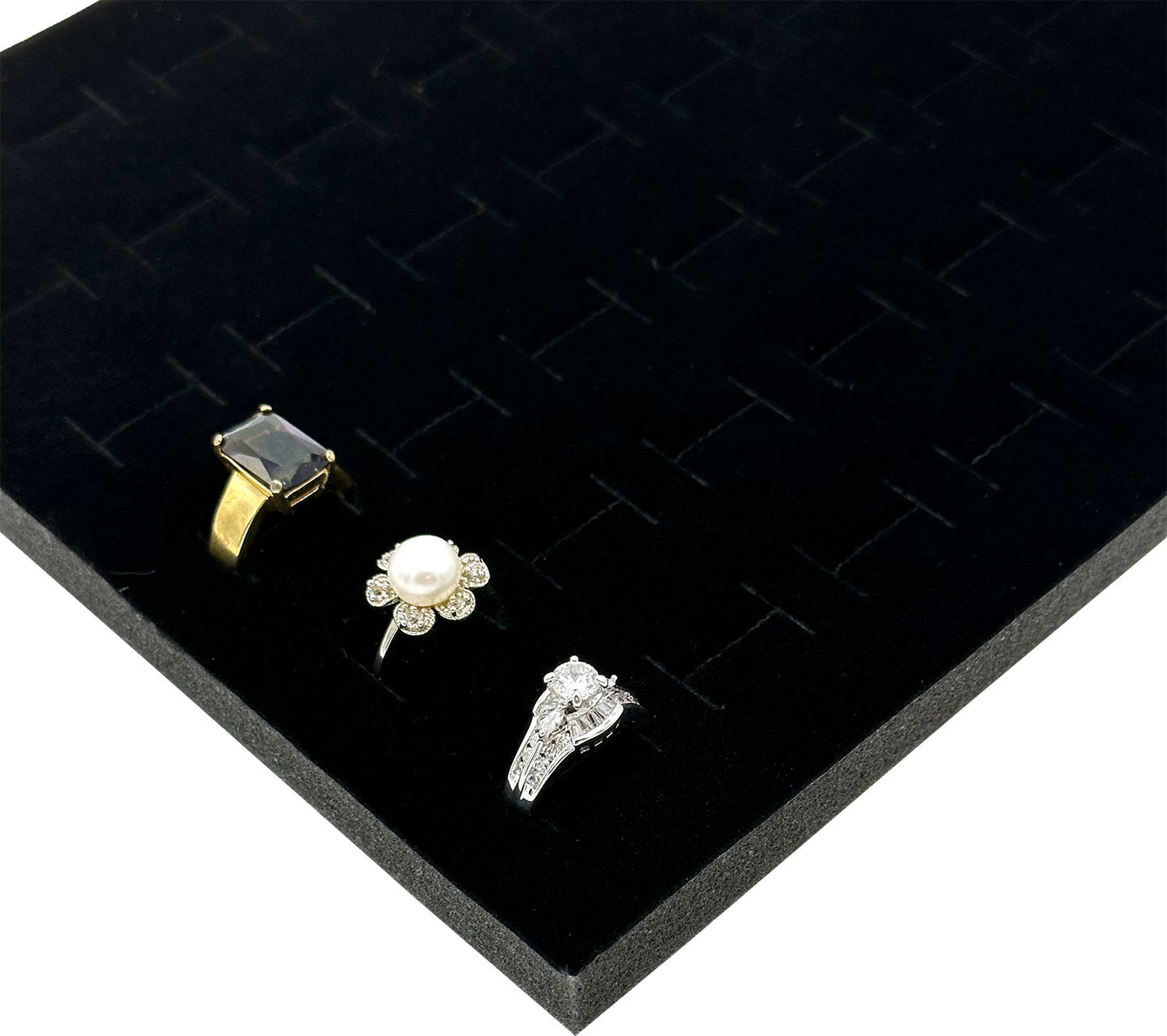 Deluxe Black Velvet Ring Foam for 72 Rings