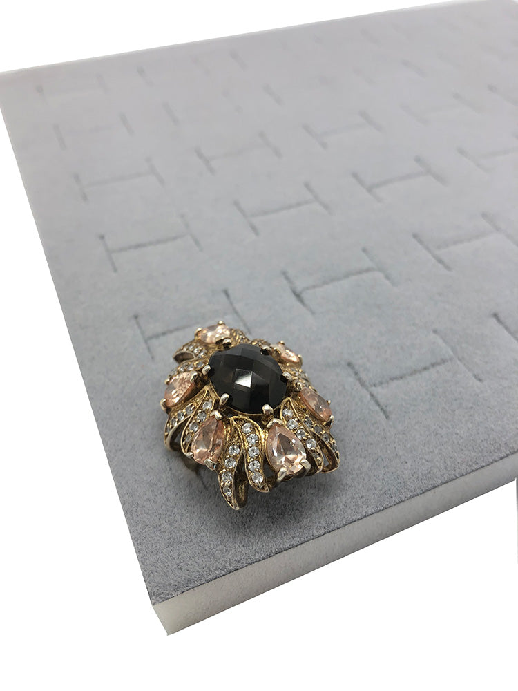 Deluxe Gray Velvet Ring Foam for 36 Rings