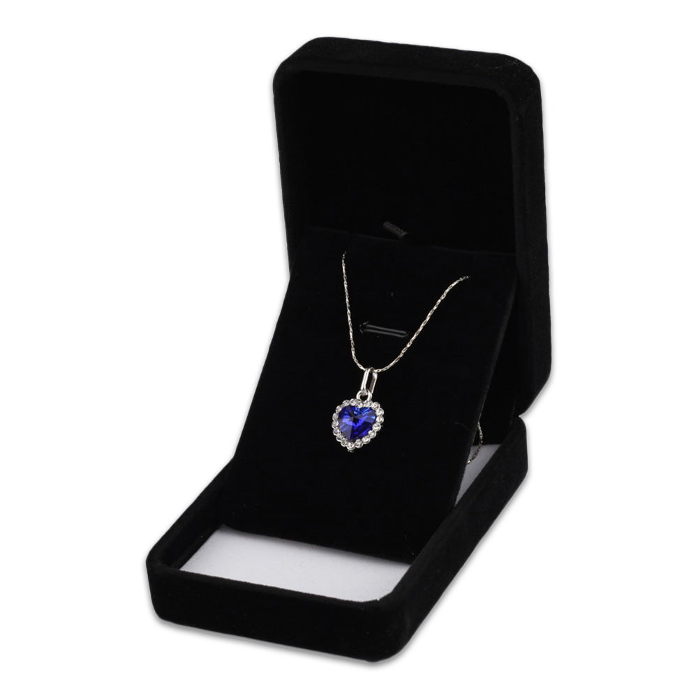 Single Deluxe Plush Black Velvet Pendant/Necklace Box