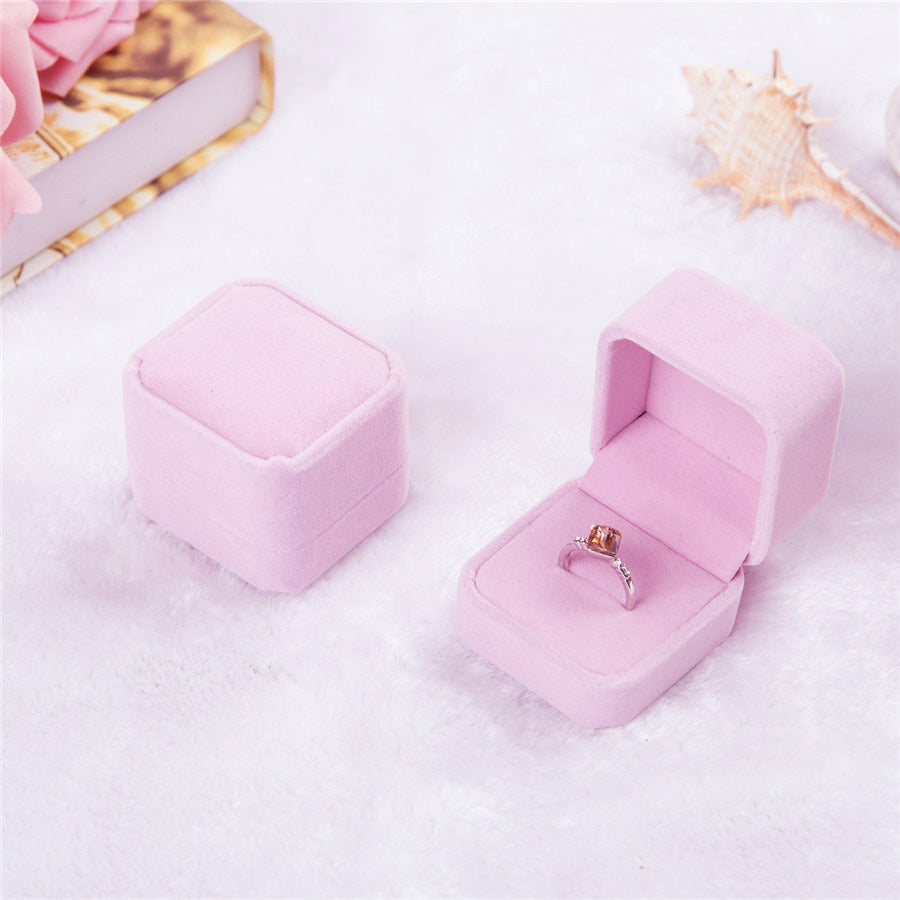 24-Pack Deluxe Plush Light Pink Velvet Earring/Ring Box