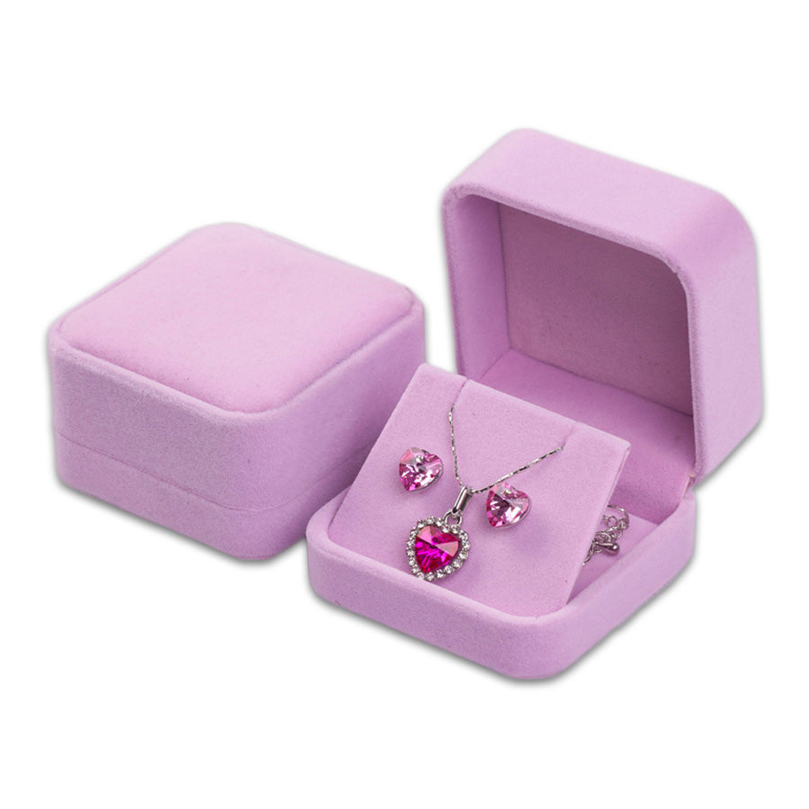 24-Pack Deluxe Plush Pink Velvet Earring/Pendant Box