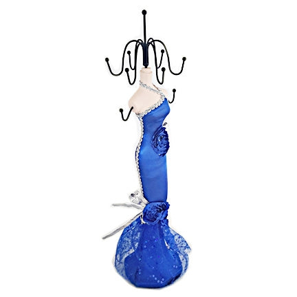 Blue Sequence Dress Necklace and Earring Display Doll