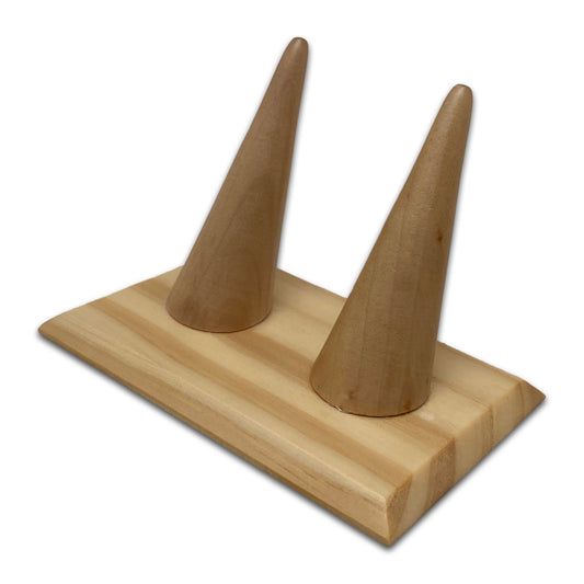 Double Finger Wood Ring Display
