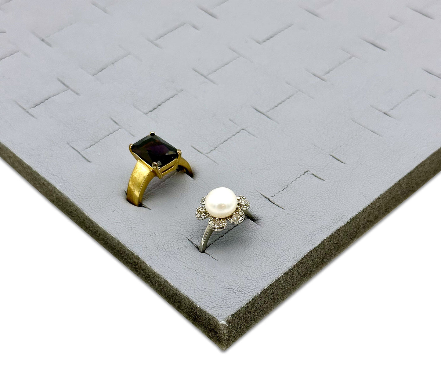Grey Leatherette Foam for 72 Ring Standard Jewelry Tray Insert