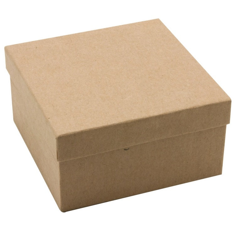 3 3/4"x3 3/4"x2"H Kraft Cotton Paper Box