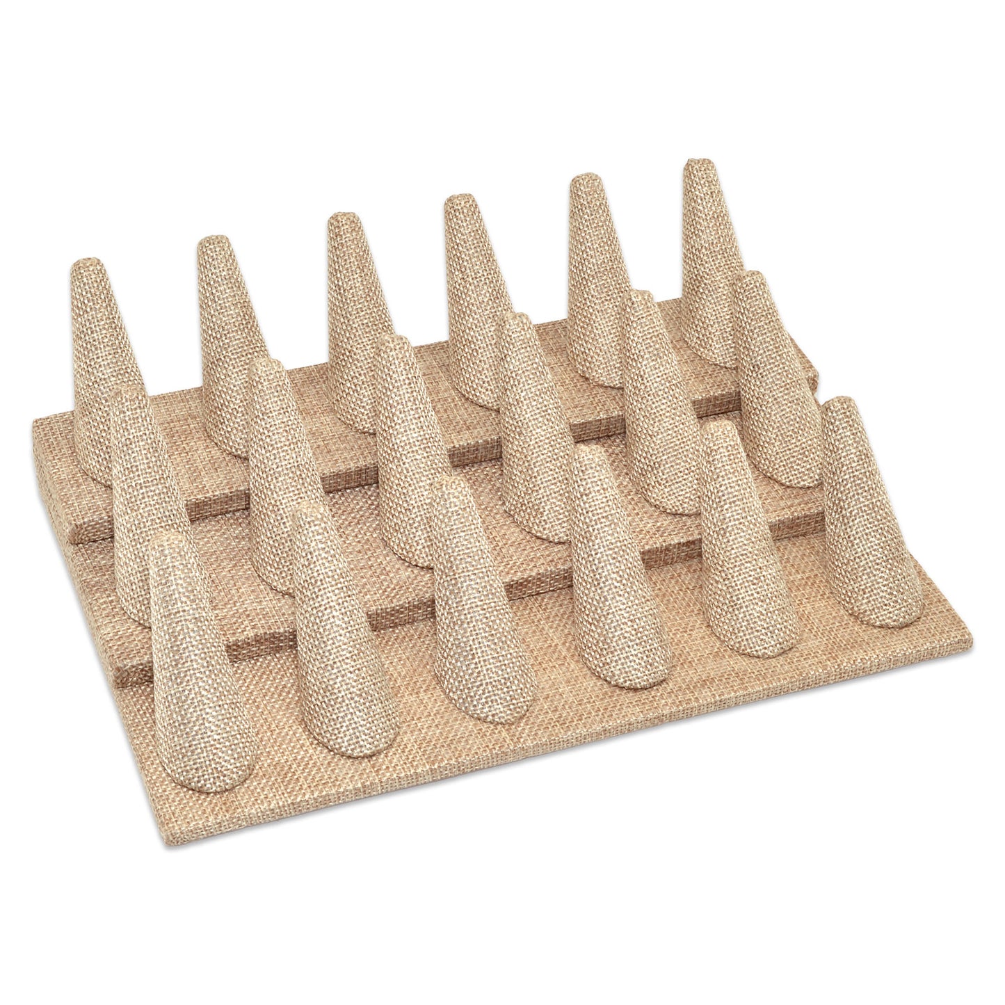 Linen Burlap 18 Finger Ring Display