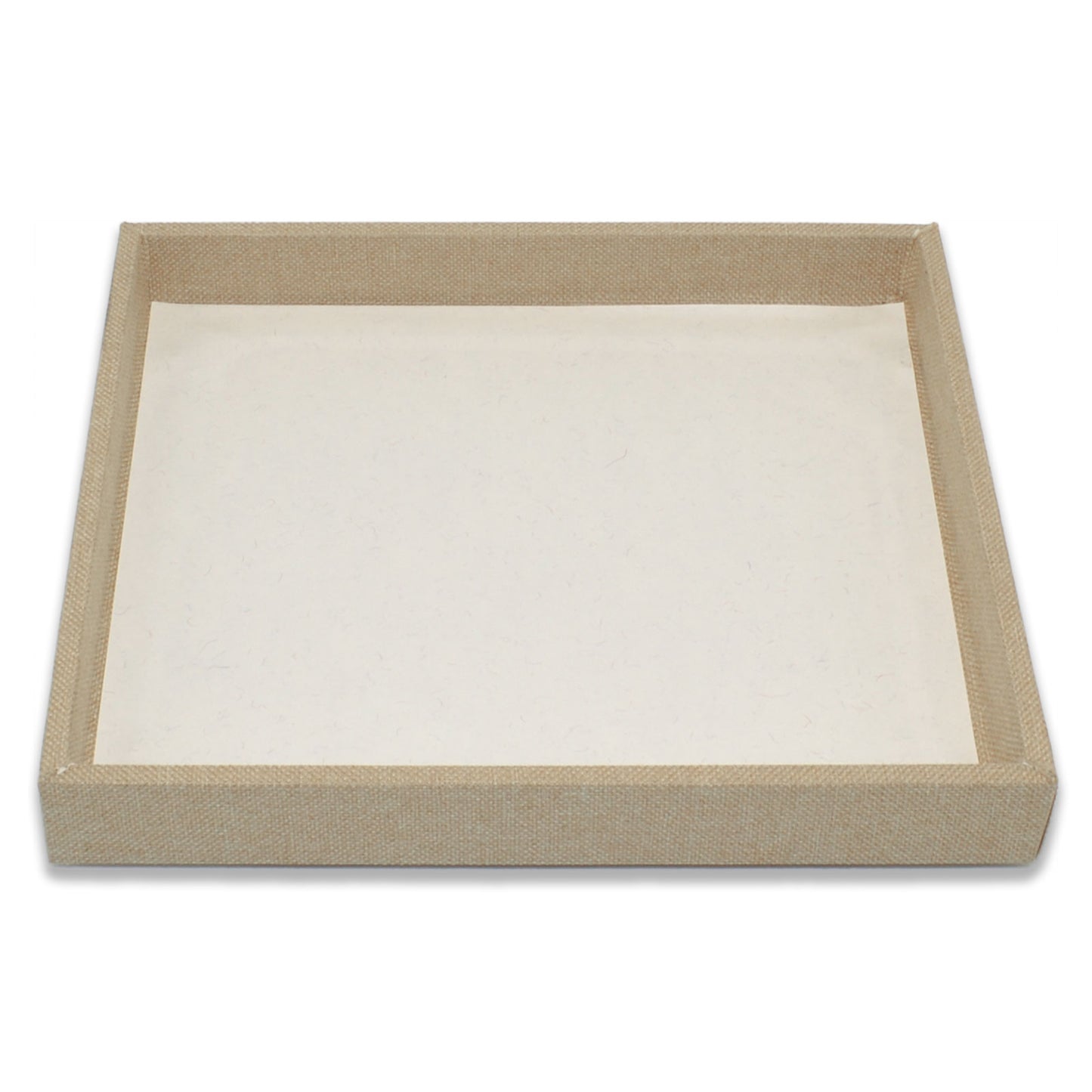 Linen Burlap Wooden Jewelry Display Half Size Tray