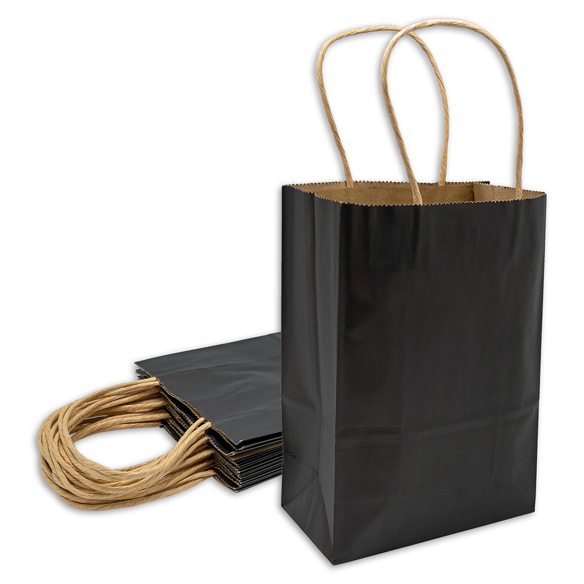 Matte Black Kraft Paper Shopping Gift Bags