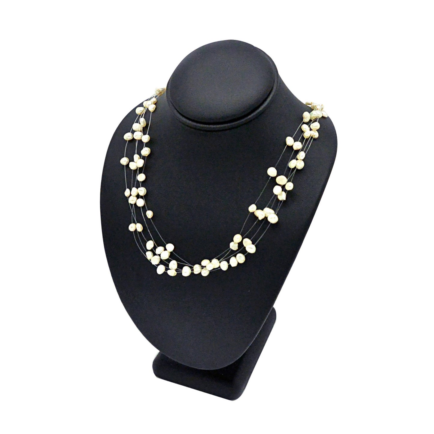 9 5/8"H Deluxe Black Leatherette Necklace Bust Neck Form