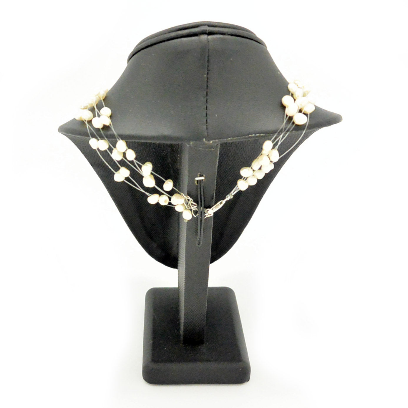 9 5/8"H Deluxe Black Leatherette Necklace Bust Neck Form