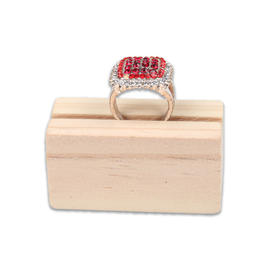Natural Wood Jewelry Display Single Ring Stand