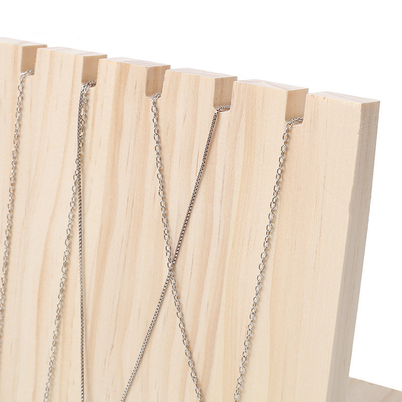 Natural Wood Necklace/Bracelet Jewelry Self-Standing Display