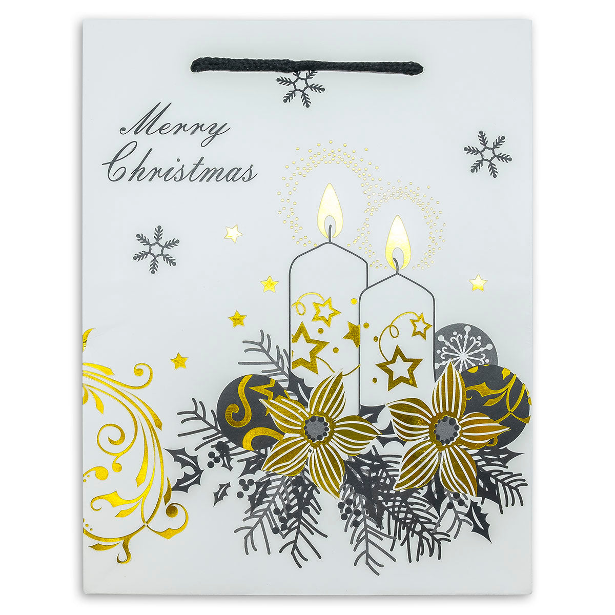Premium Christmas Candle Holiday Gift Bags (12-Pack)