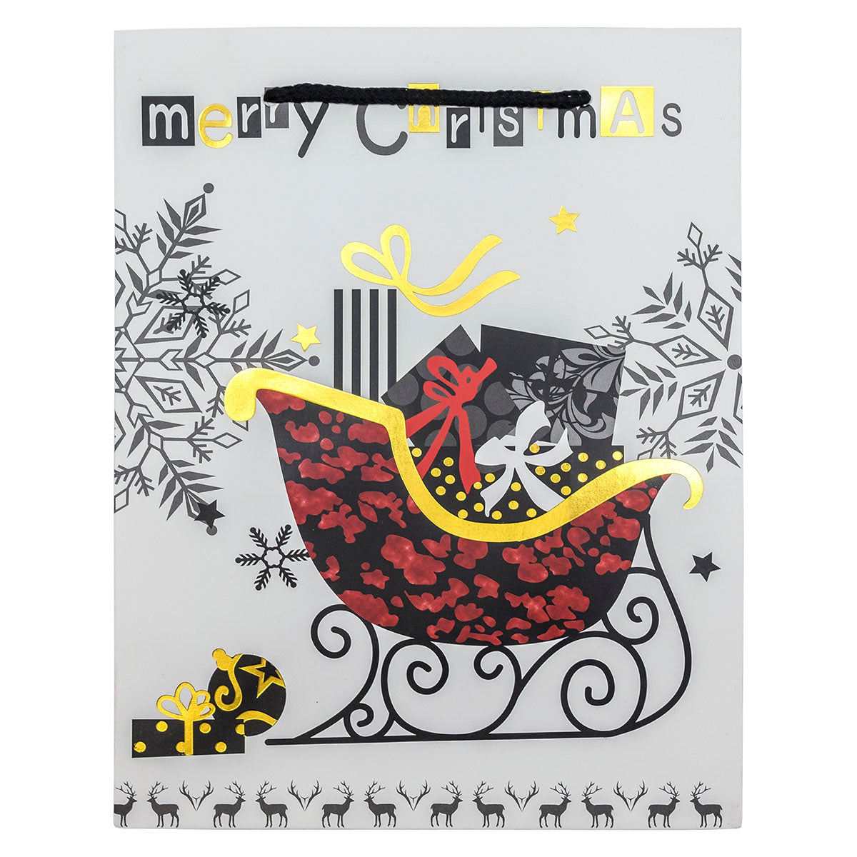 Premium Christmas Sleigh Holiday Gift Bags (12-Pack)