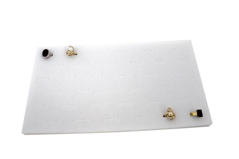 White Velvet Ring Foam for 36 Rings Full Size