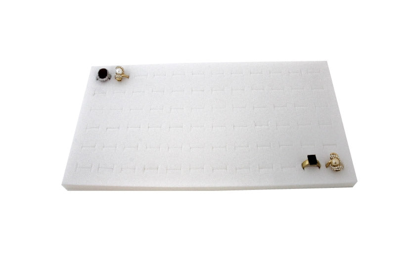 White Velvet Ring Foam for 72 Rings