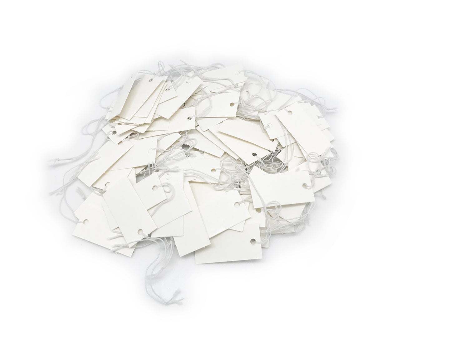 100PCS White 20X40mm Paper Knotted Elastic String Price Tag