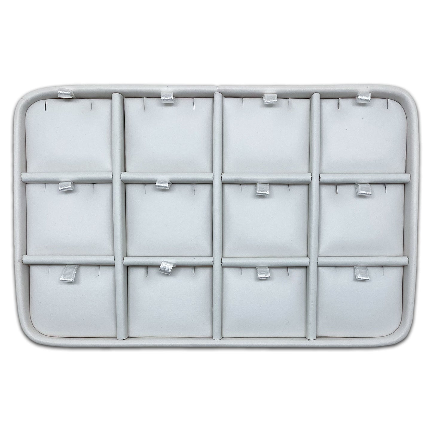 Ivory Leatherette 12 Grid Pendant Display Storage Tray