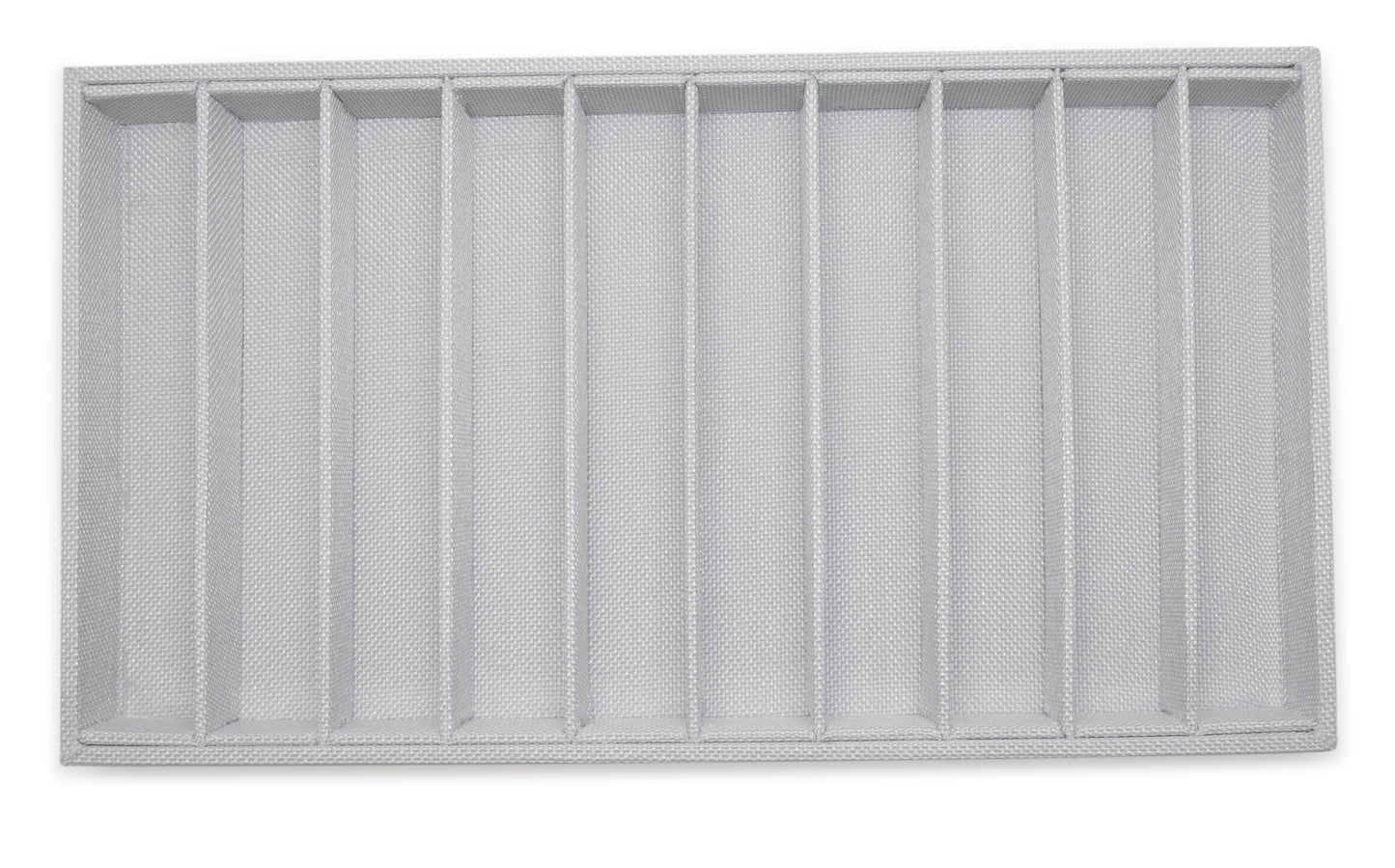 White Linen 10 Column Compartment Jewelry Display Tray