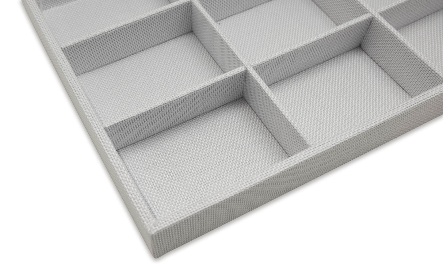White Linen 12 Compartment Stackable Jewelry Tray