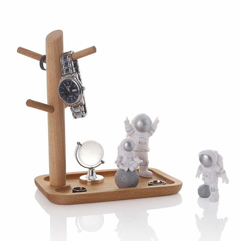 Wood Ring Holder Jewelry Display Organizer Tray