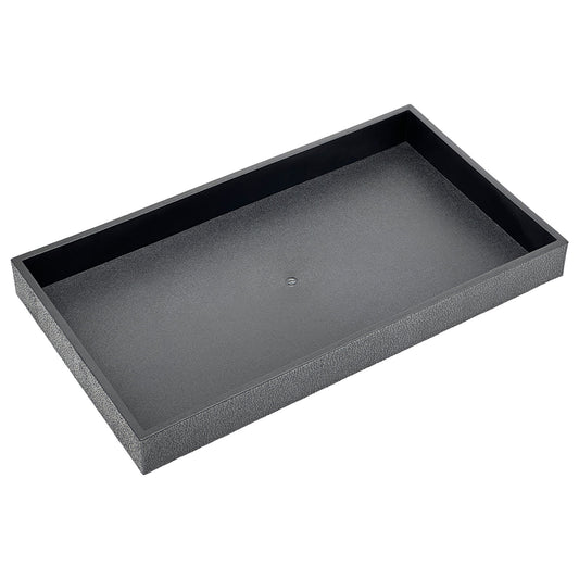 1 1/2" High Standard Size Black Stackable Plastic Tray