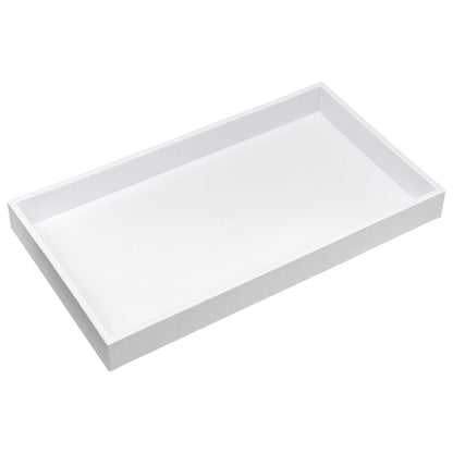 1 1/2" High Standard Size White Stackable Plastic Utility Tray
