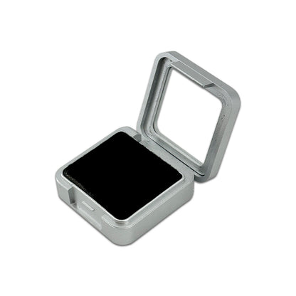 1 1/2" x 1 1/2" Silver Plastic Gem Stone Box with Black Foam Interior