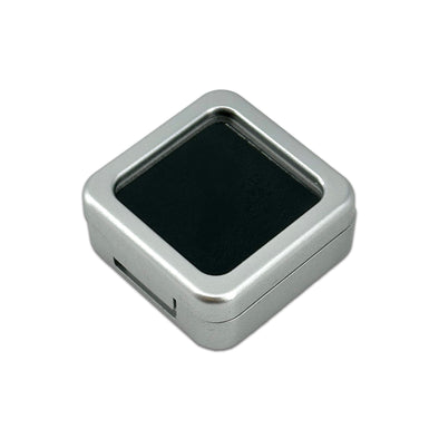 1 1/2" x 1 1/2" Silver Plastic Gem Stone Box with Black Foam Interior