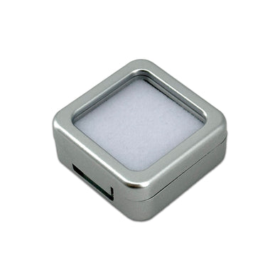 1 1/2" x 1 1/2" Silver Plastic Gem Stone Box with White Foam Interior