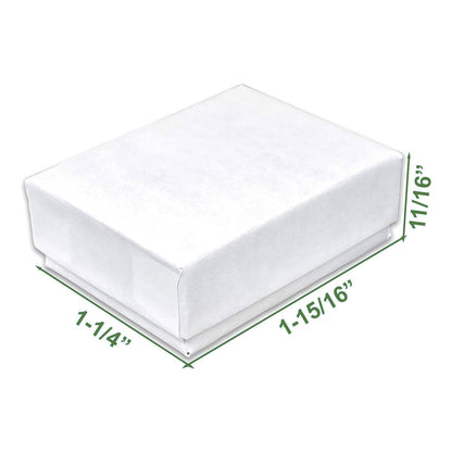 1 15/16" x 1 1/4" x 11/16" Matte White Cotton Filled Paper Box